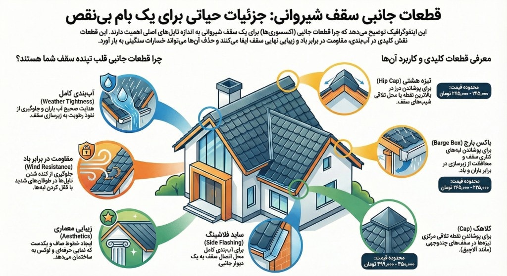 خرید قطعات جانبی سقف شیروانی راهنمای تصویری